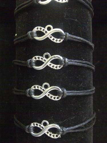 9 X Single strand infinity bracelets Black - R50 postage for the lot.