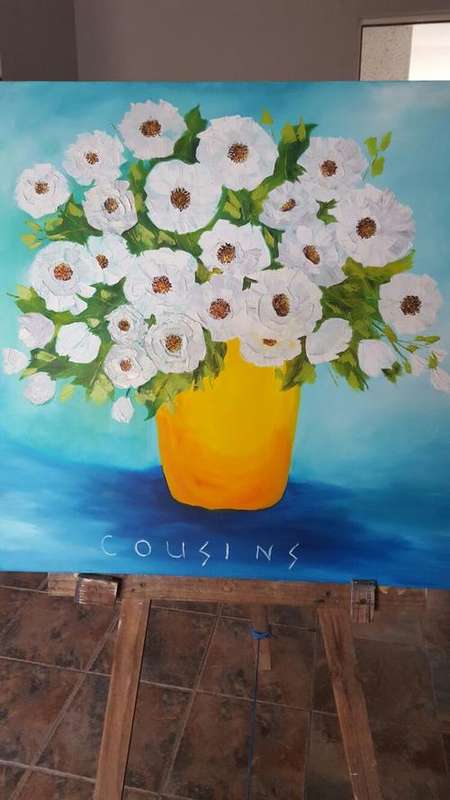 PALLET KNIFE FLOWERS IN A VASE
