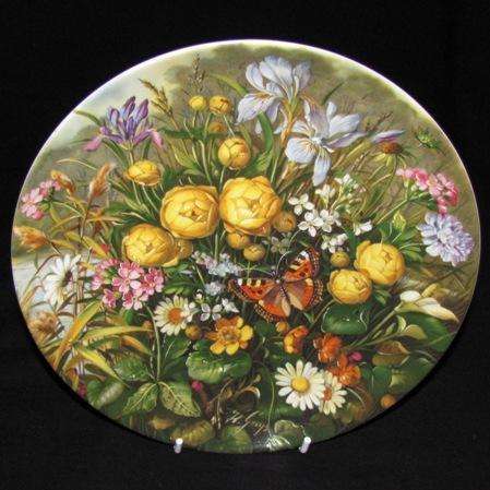 Furstenberg 'Wilde Schonheiten' 'Am Teich' Wall Plate - No Scratches, Chips, Cracks or Crazing