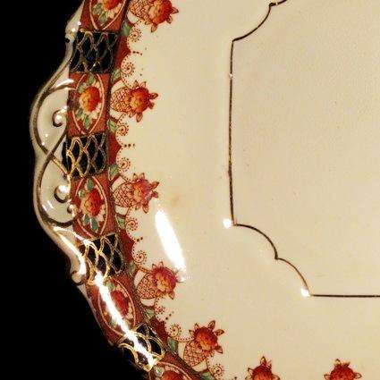 Stanley China Imari Style Cake Serving Plate in Pattern Number 4197 Dating 1930 - 1942
