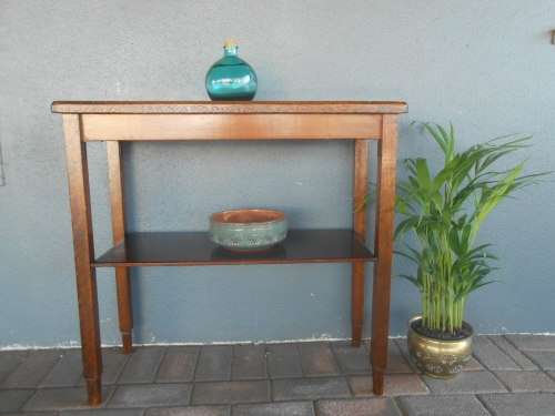 Unique Shape Restored Meranti Table (Top 31 x 75, stands 71cm tall)