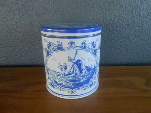 Vintage Blue and White Tin (Holland)