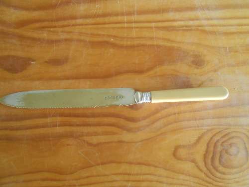 Vintage Silver Plated Bone Handle Knife
