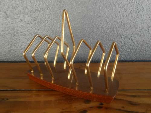 Vintage Retro Toast Holder (Metal and Wood)