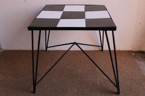 Retro Outdoor Hairpin and Tiled Table
