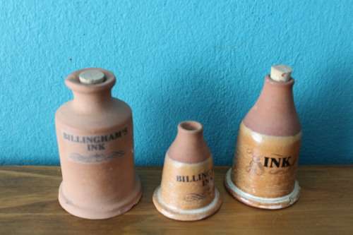 3 Vintage Ink Pots