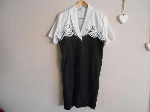 Vintage Black and White Smart Mini Dress/ Tunic (Small/ Medium)