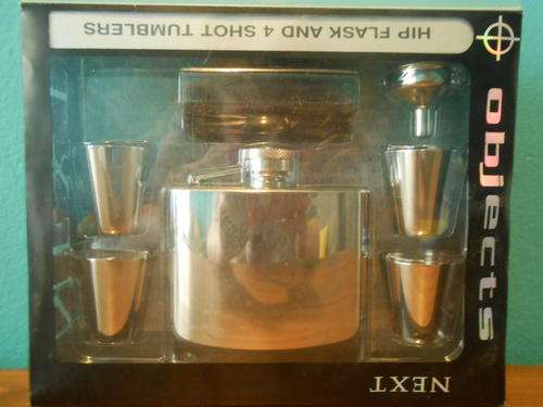 Hip Flask and Shot Tumbler Set (Never used)