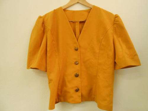 Vintage Mustard Cropped Jacket (Medium)