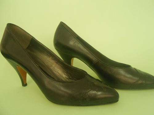 MARKED DOWN! Black Vintage Heels (Genuine Leather) Size 5