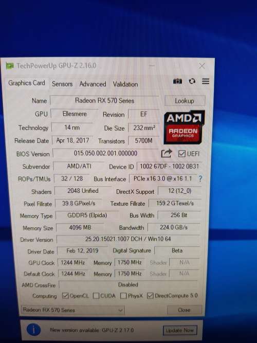 Biostar Rx 570 4GB