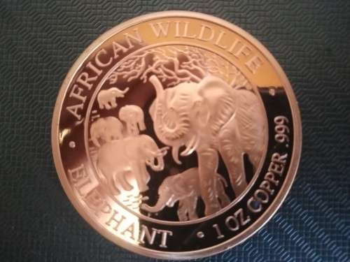 1 Troy Ounce Copper Elephant,African Wildlife