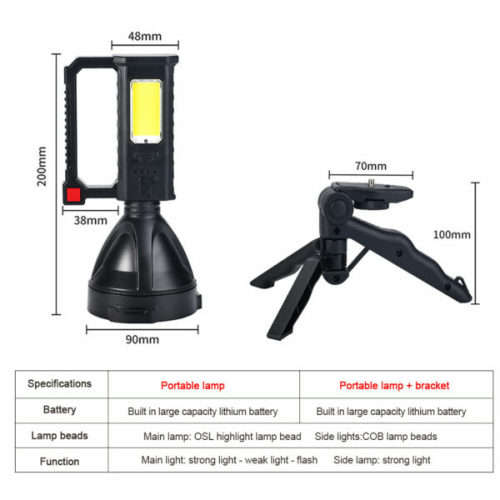 Portable Pistol Light with Cob and Tripod