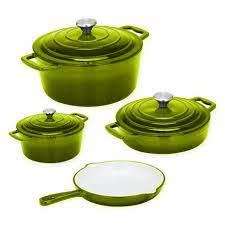 7 Piece Cast Iron Cookware Set - Enamel Coated