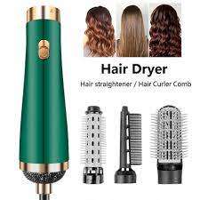4 in 1 Hair Dryer Brush Volumizer Hot Air Brush 3 Modes Hair Straightener Curler Brush For Hair