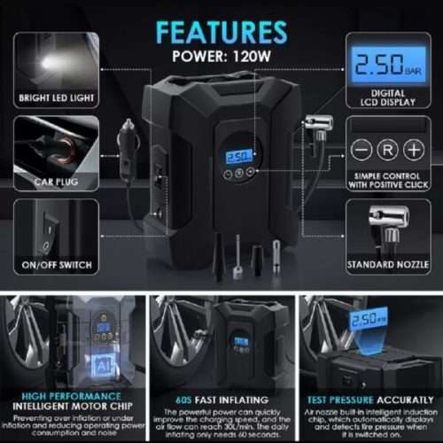 High-Pressure - High-Power - Heavy Duty Tyre Air Compressor Pump