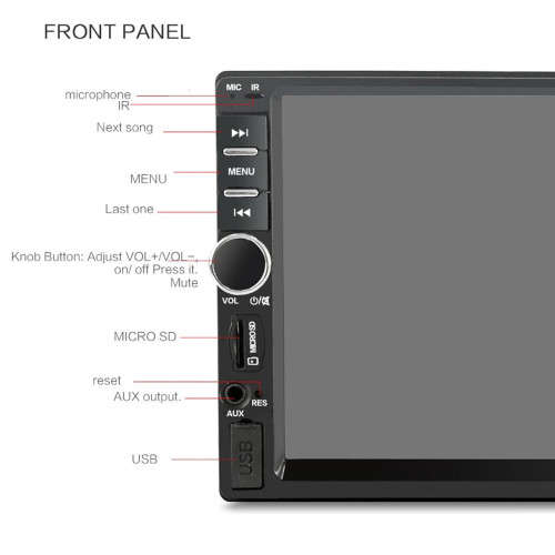 7.0 inch HD Touch Screen Dual DIN Car Radio Bluetooth Stereo/MP5 Player with Remote Control
