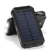 Solar Panelled Power Bank With Powerful Flashlight - 20000 mAh