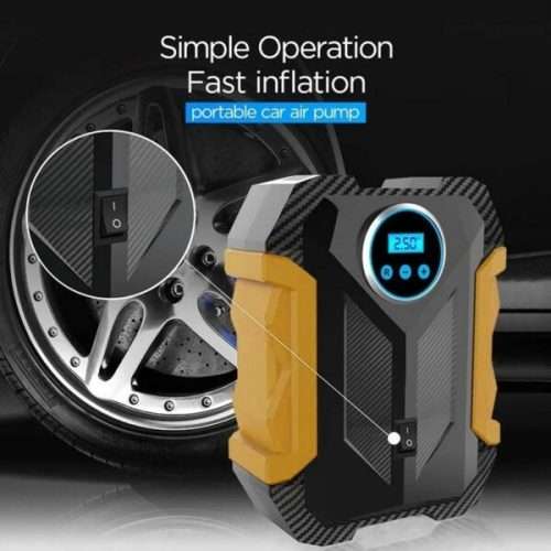 Portable Heavy Duty Air Compressor - Digital Tire Inflator - 12V DC with Emergency LED Flashlight