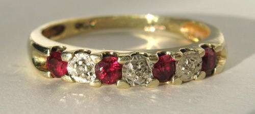 9ct gold ruby diamonds solid gold 