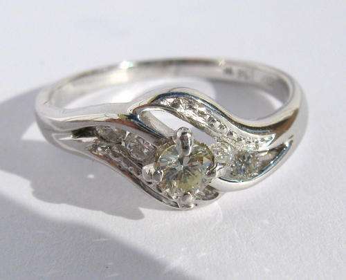 Solid 9ct Rhodium Dipped With Real Diamonds