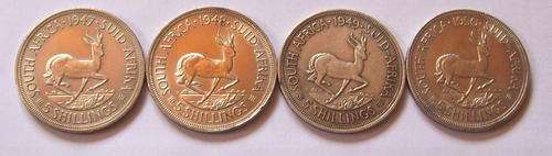 1947,1948,1949,1950 Silver 5 Shillings