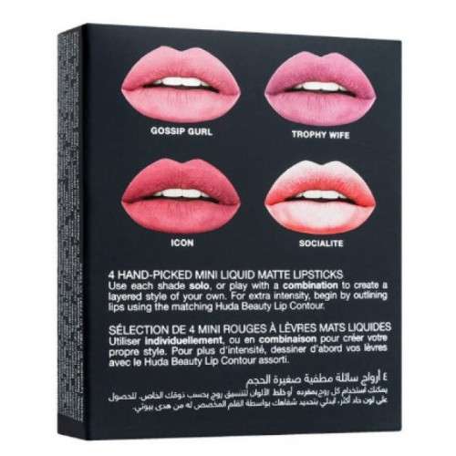 *NEW* HUDA BEAUTY LIQUID MATTE 4 MINI LIPSTICK -PINK EDITION