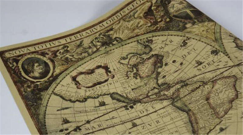 Vintage Globe Old World Map Matte  Paper Poster Home Wall Decor