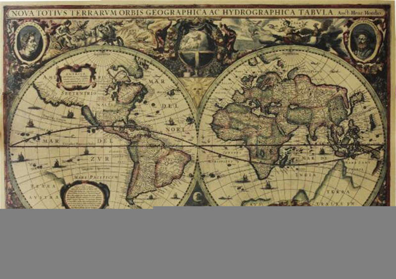 Vintage Globe Old World Map Matte  Paper Poster Home Wall Decor
