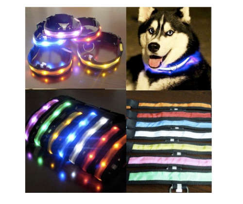 LED Night Lights Flash Nylon Pet Dog Safety Glow Collar