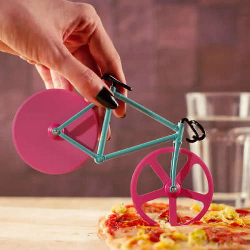Bicycle Pizza Cutter Professional Stainless Steel Non-stick Bike Round Pizza Slicer