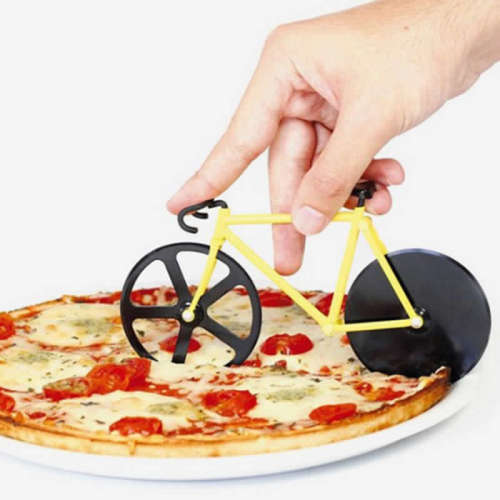 Bicycle Pizza Cutter Professional Stainless Steel Non-stick Bike Round Pizza Slicer