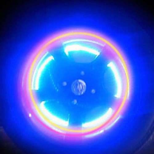 4pc Neon LED Wheel Spoke Valve Cap Wheel Lights
