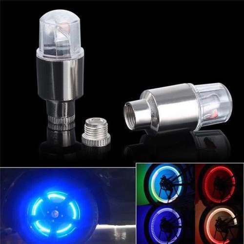 4pc Neon LED Wheel Spoke Valve Cap Wheel Lights