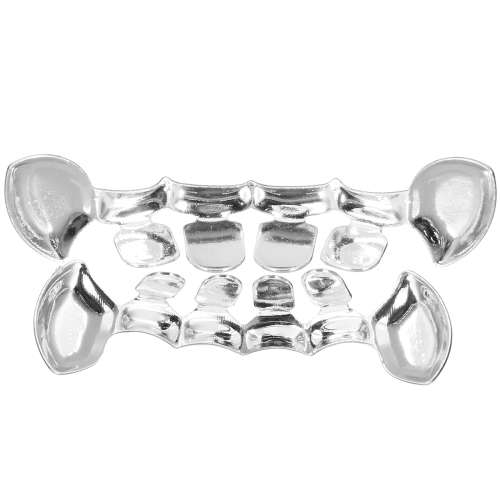 Hip Hop Gold Plated Fangs Teeth Grillz Caps Top&Bottom Grill Unisex