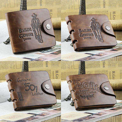 BALINI Men's Cowboy Classic Leather Pockets Credit/ID Cards Holder Wallet AP (Color: Coffee)