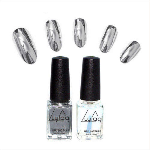 Mirror Effect Nail Polish Varnish & Base Coat 2PC