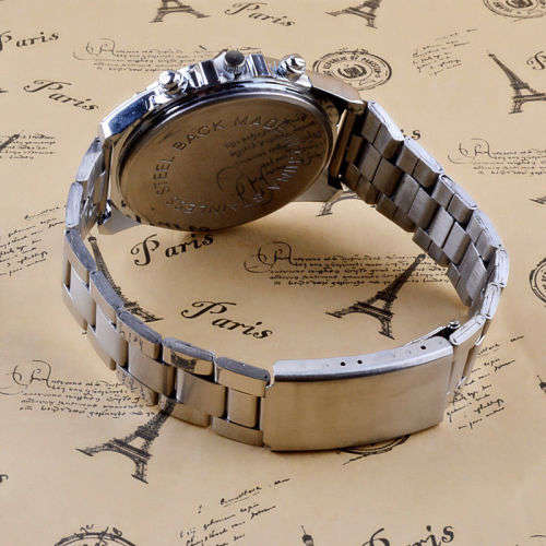Mens Formal Business Luxury Waterproof Stainless Steel Band Gift Machinery Sport Quartz