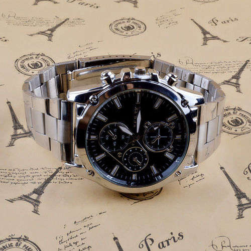 Mens Formal Business Luxury Waterproof Stainless Steel Band Gift Machinery Sport Quartz