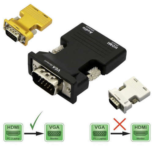 HDMI Female to VGA Male Converter PLUS Audio Adapter Support Signal Output