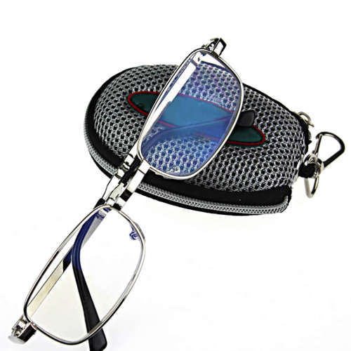 Folding  Metal Frame Reading Glasses + Carry Pouch 1.0 1.5 2.0 2.5 3.0 3.5