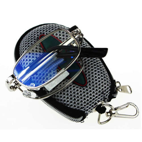 Folding  Metal Frame Reading Glasses + Carry Pouch 1.0 1.5 2.0 2.5 3.0 3.5