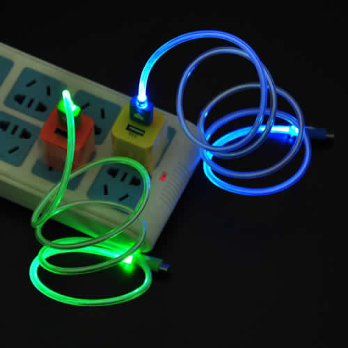 LED USB Visible Light Cable Charger / Data Sync for Android Smart Phone