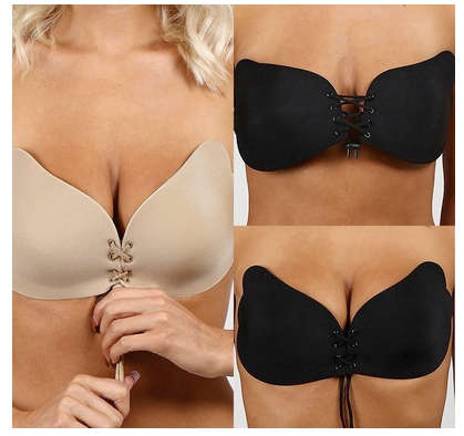 Invisible Push-up Reusable Strapless Backless Adhesive  Butterfly Bra