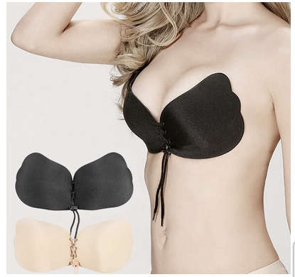 Invisible Push-up Reusable Strapless Backless Adhesive  Butterfly Bra