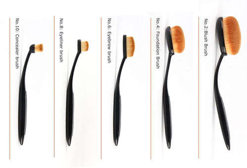 5pcs Professional Oval Makeup Brushes