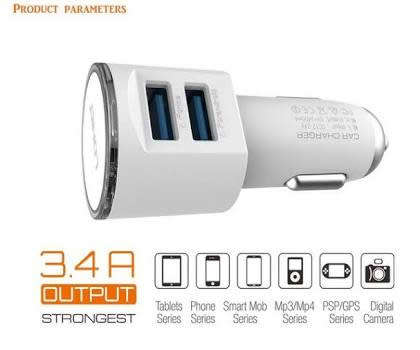 3.4A Dual Usb Car Charger + Lightning Cable