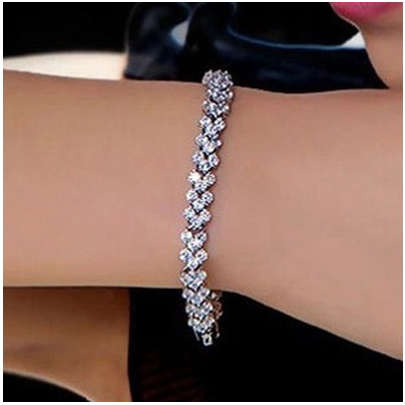 925 Sterling Silver Tennis bracelet Crystal Diamond Bracelets valentines/wedding/birthday gift