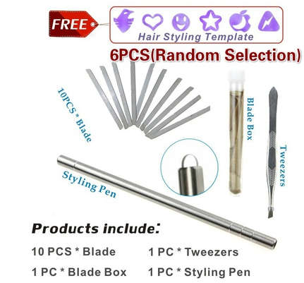 18PC PRECISION HAIR / BEARD /EYEBROW STYLING PEN RAZOR SET