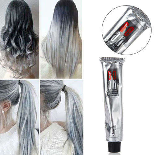 Temporary Grey silver DIY Hair Color Wax Mud Dye Cream 100ml  UNISEX